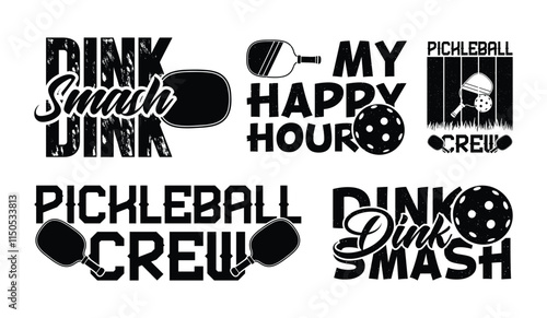 Pickleball T shirt Design Bundle, Pickleball typography T shirt design Collection, Pickleball vector T shirt design,