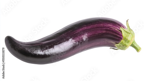 Wallpaper Mural Single Fresh Aubergine on Crisp White Canvas - Isolated Purple Delight Torontodigital.ca