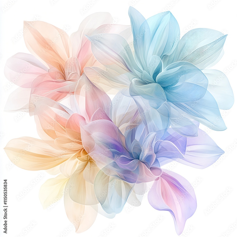 Airy Rainbow Watercolor Flower Airy Rainbow Watercolor Flower