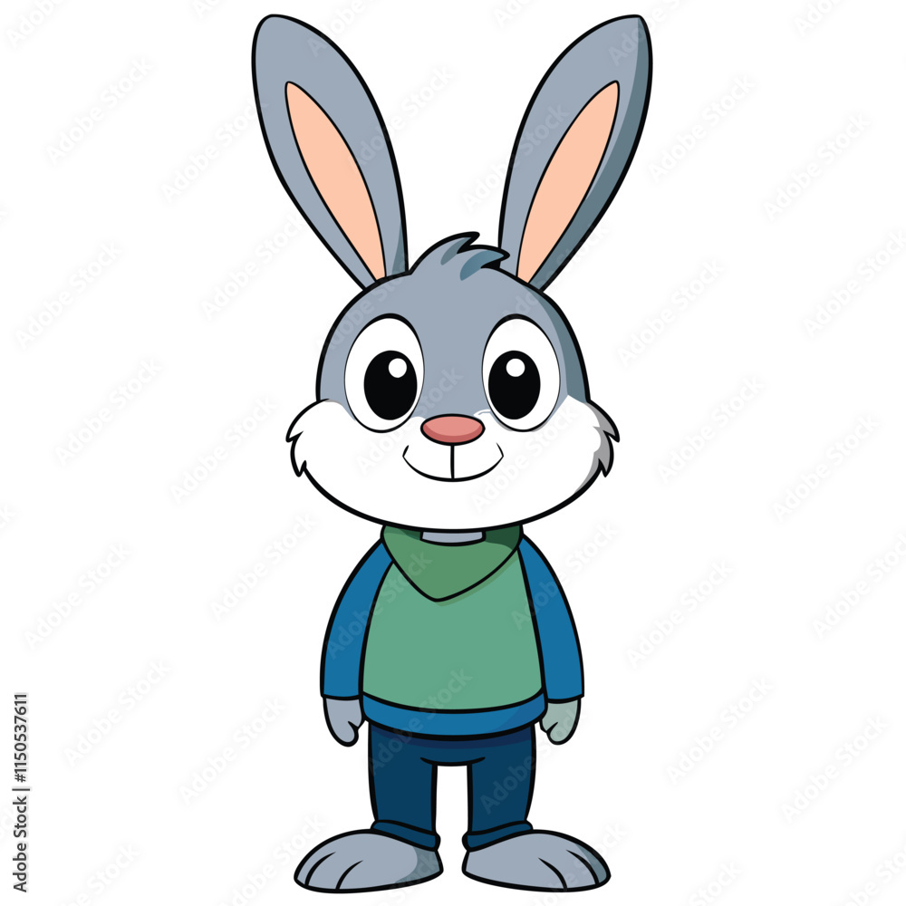 Rabbit Cartoon Character Illustration for Kids Rabbit Cartoon Character Illustration for Kids