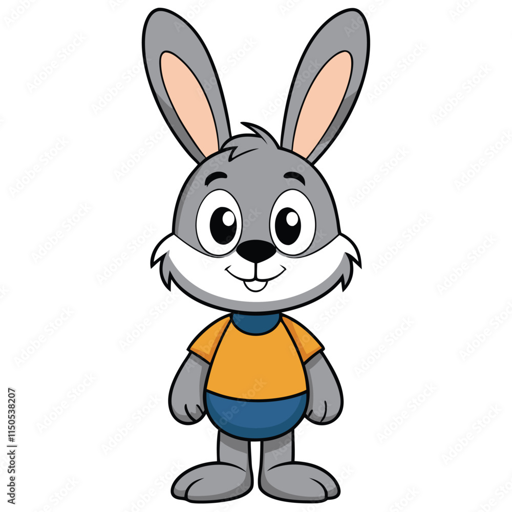 Rabbit Cartoon Character Illustration for Kids