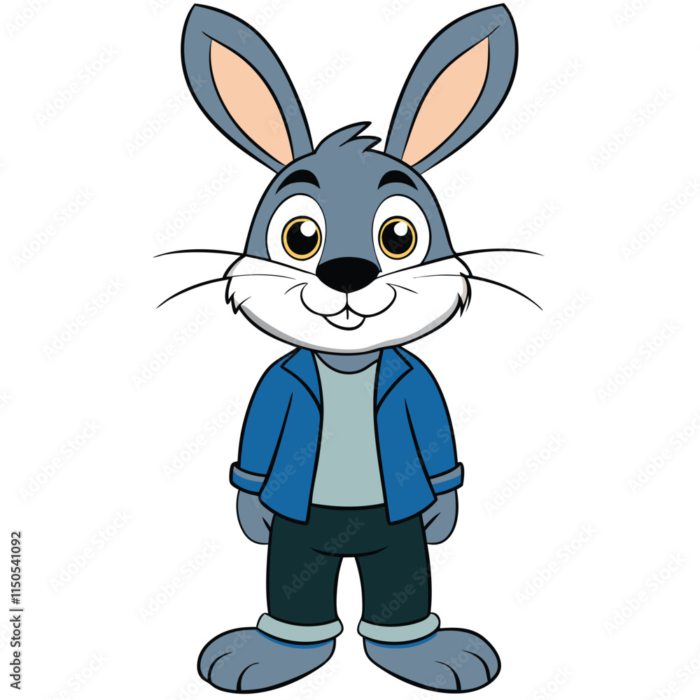 Rabbit Cartoon Character Illustration for Kids Rabbit Cartoon Character Illustration for Kids