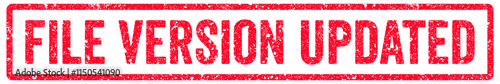 File Version Updated Stamp Transparent Seal, Red Grunge File Version Updated Word Rubber Stamp Seal
