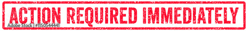 Action Required Immediately Stamp Transparent Seal, Red Grunge Action Required Immediately Word Rubber Stamp Seal