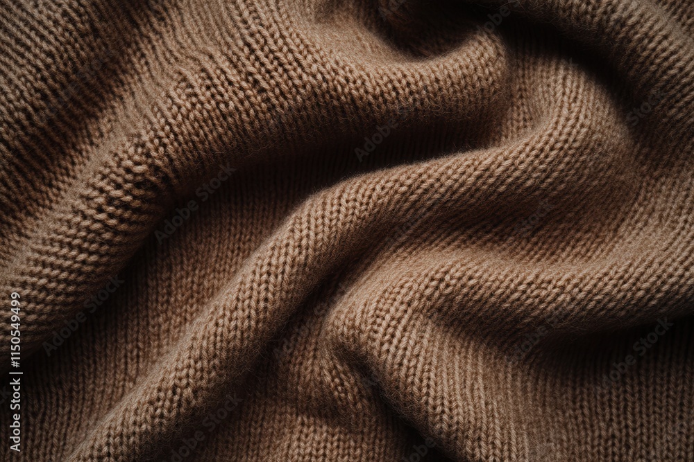 Warm and cozy close up of brown knitted fabric texture for fashion and design projects. Warm and cozy close up of brown knitted fabric texture for fashion and design projects.
