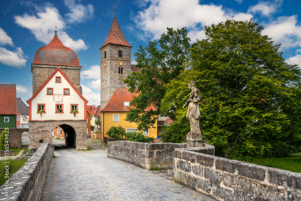 Historic bridge at the old town of Ornbau