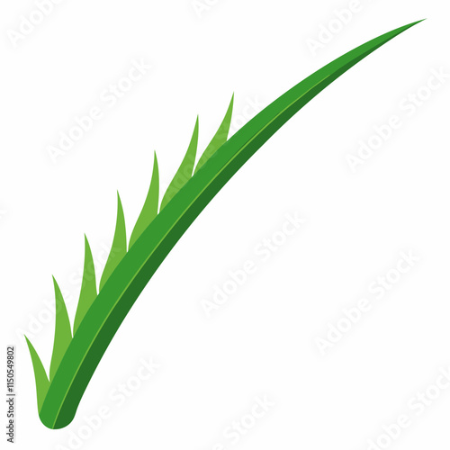 2D Grass Blade Vector Illustration