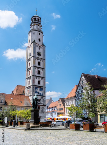 Obraz na płótnie Tower called Schimmelturm in Lauingen w salonie