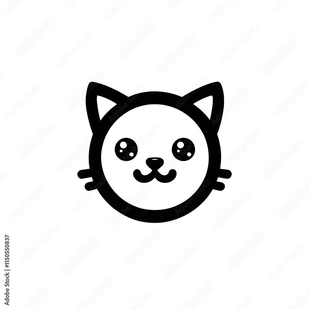A simple cartoon cat with a white background, AI generated A simple cartoon cat with a white background, AI generated