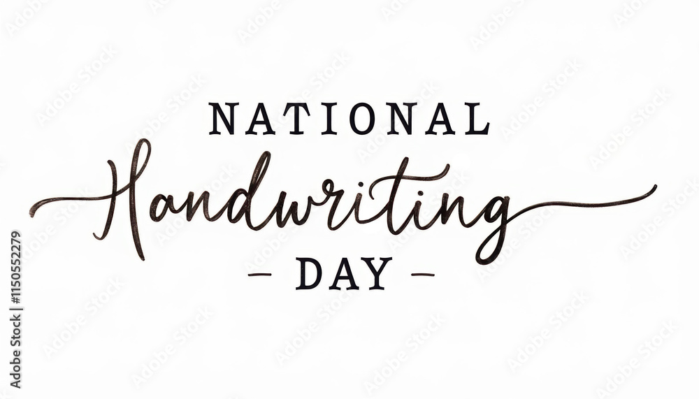 Sophisticated banner design for National Handwriting Day featuring elegant typography crafted for a joyful celebration on a pristine white background. Sophisticated banner design for National Handwriting Day featuring elegant typography crafted for a joyful celebration on a pristine white background.