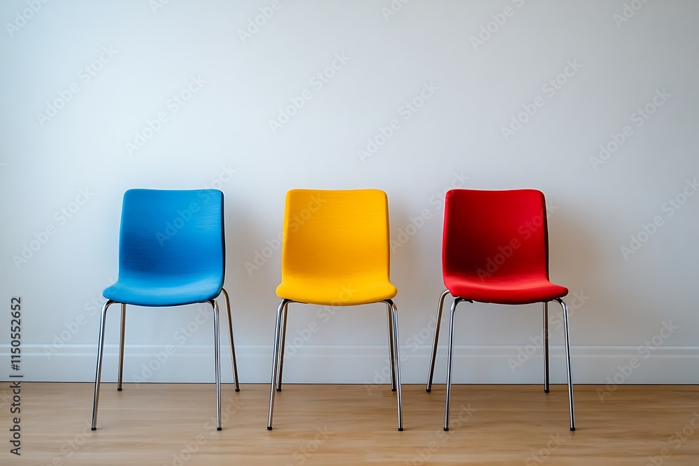 Obraz premium Three empty chairs waiting in the room