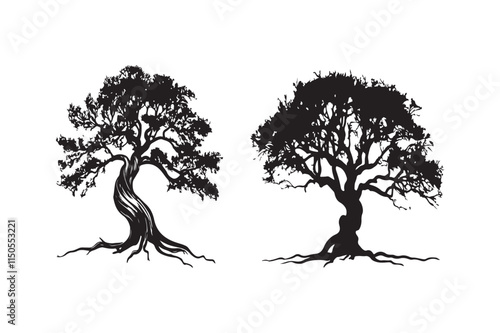 tree silhouette isolated on white