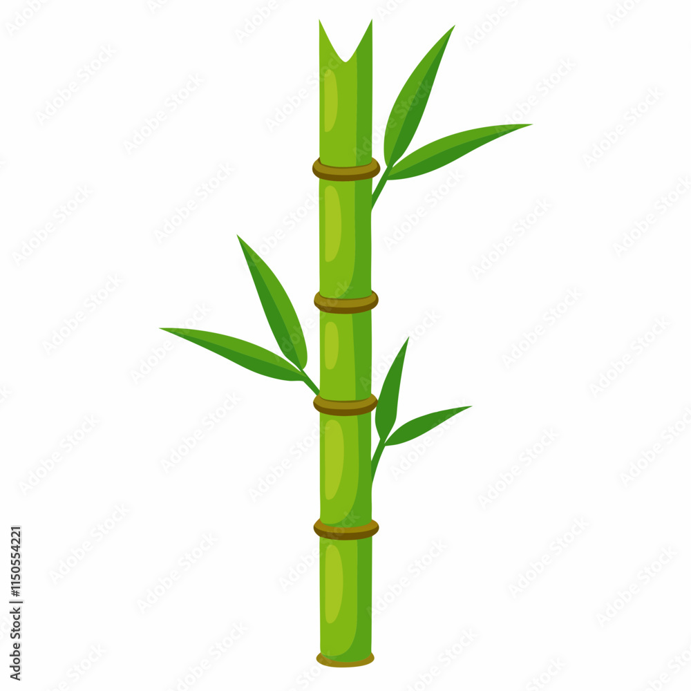 Naklejka premium Bamboo Stalk 2D Vector Design