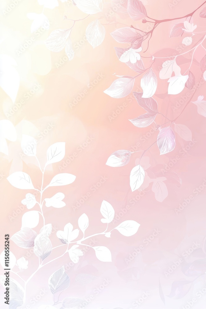 Soft Spring Background with Pastel Gradients and Delicate White Floral Accents for Elegant Design Soft Spring Background with Pastel Gradients and Delicate White Floral Accents for Elegant Design