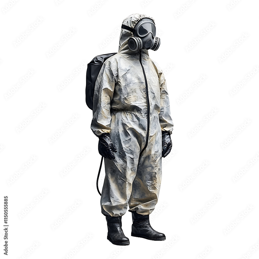 Obraz premium Asbestos Suit Isolated on White or Transparent Background PNG