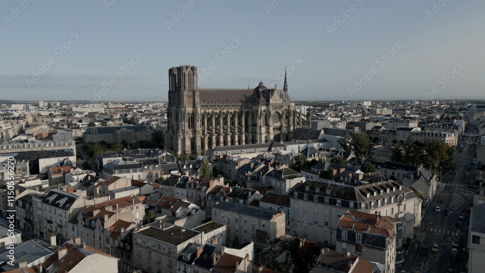 Obraz premium Cathédrale de Reims vue de drone