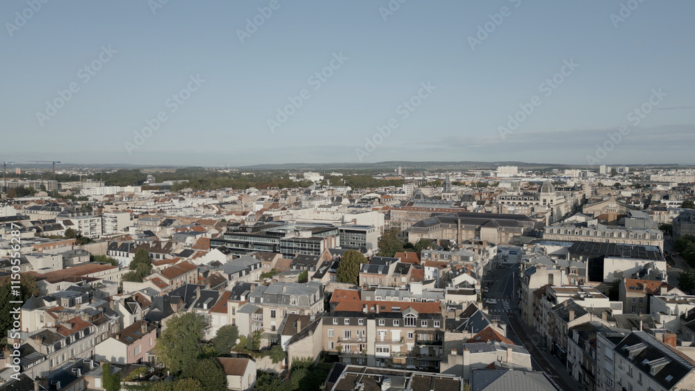 Naklejka premium Ville de Reims vue de drone