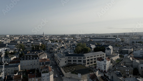 Ville de Reims vue de drone photo