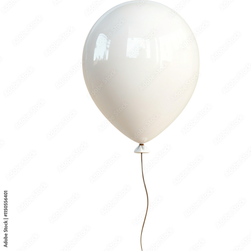 White balloon isolated on a transparent background, empty blank png background White balloon isolated on a transparent background, empty blank png background