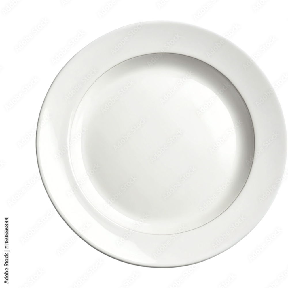 White plate isolated on a transparent background, empty blank png background White plate isolated on a transparent background, empty blank png background
