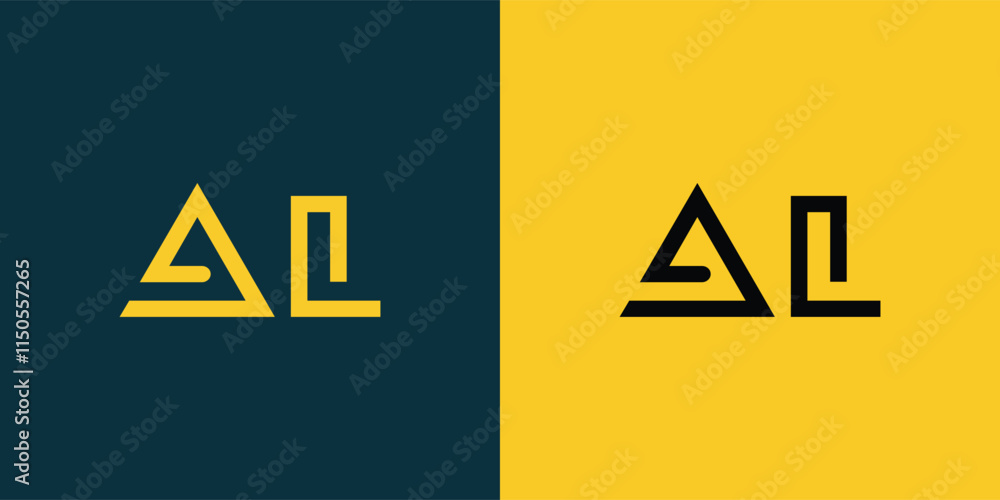 AL abstract minimalist letters Logo Monogram. It is a minimalist logo, this logo is made by combining two letters AL abstract minimalist letters Logo Monogram. It is a minimalist logo, this logo is made by combining two letters