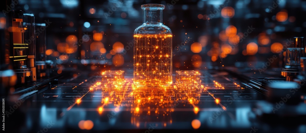 Futuristic Laboratory Glass Bottle. Futuristic Laboratory Glass Bottle.