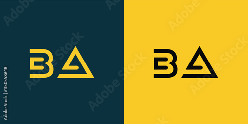 BA abstract  minimalist letters Logo Monogram. It is a minimalist logo, this logo is made by combining two letters