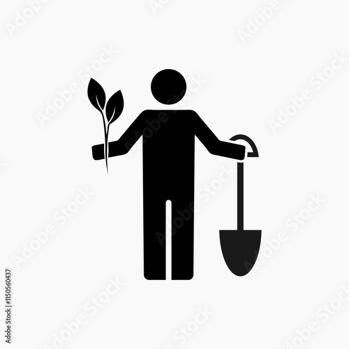 The gardener  icon isolated on white background.