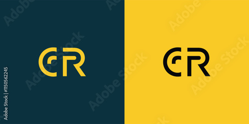 CR abstract  minimalist letters Logo Monogram. It is a minimalist logo, this logo is made by combining two letters