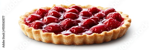 Delicious Strawberry Tart - Sweet strawberry filling, buttery crust, summer dessert, homemade bakery, red fruit glaze. photo