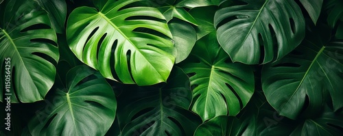 Wallpaper Mural Tropical Leaves Background, Generative AI Torontodigital.ca