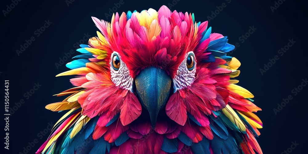 Fototapeta premium Colorful parrot with a black beak