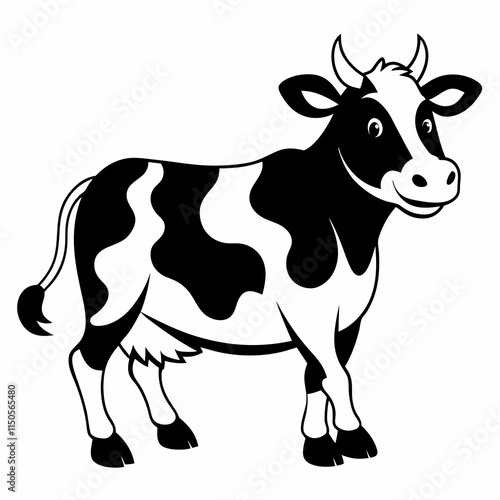 Jersey cow black silhouette vector illustration