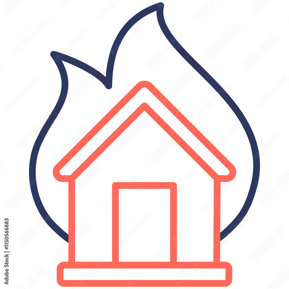 Fototapeta premium House On Fire Icon