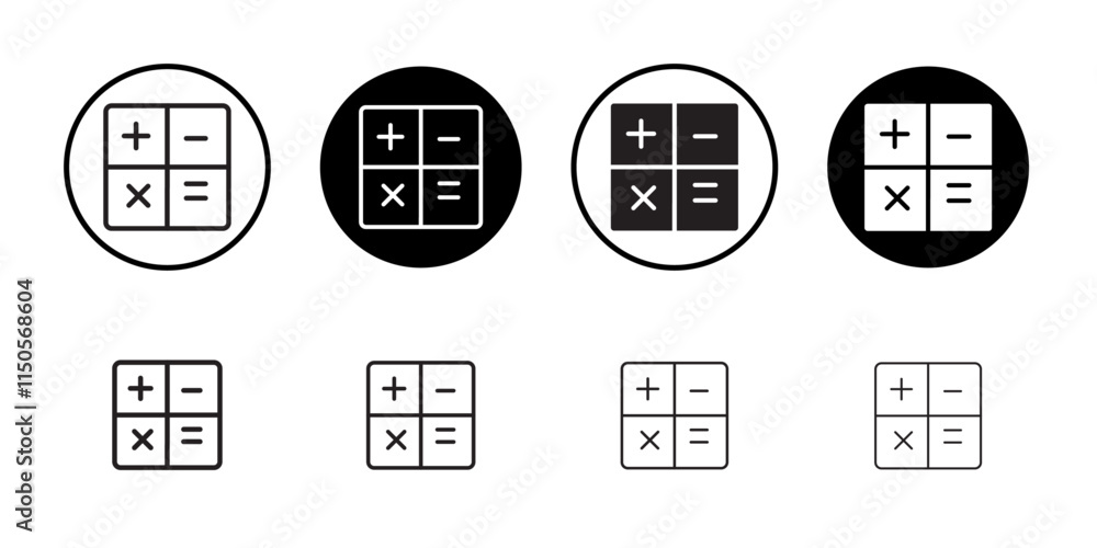 Calculator icon Vector set outline