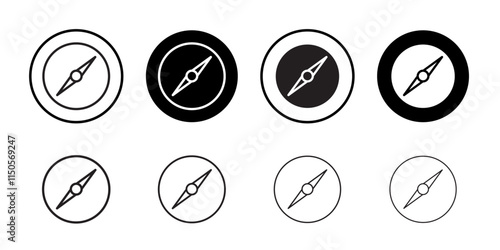 Compass icon Vector set outline