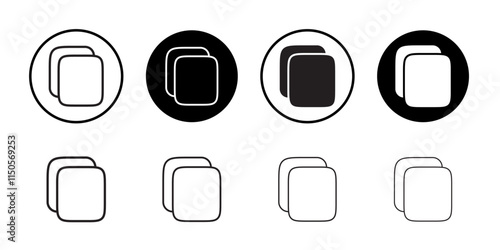 Copy icon Vector set outline