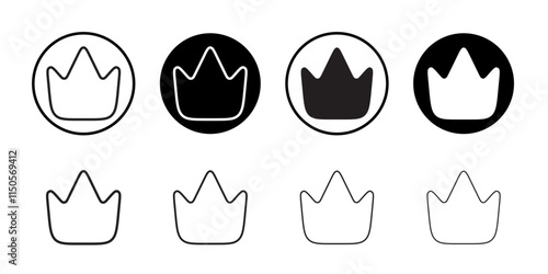 Crown icon Vector set outline