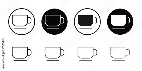 Cup icon Vector set outline