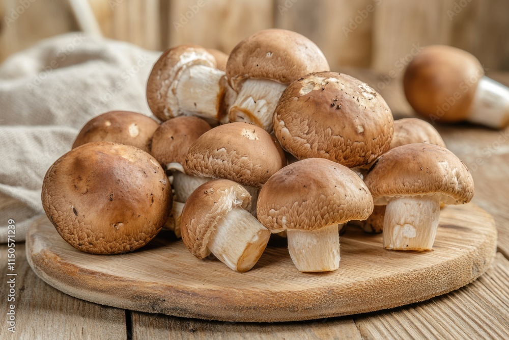 Capture of Enokitake: A Cluster of Edible Fungi from Nature's Bounty in a Wooden Setting Capture of Enokitake: A Cluster of Edible Fungi from Nature's Bounty in a Wooden Setting