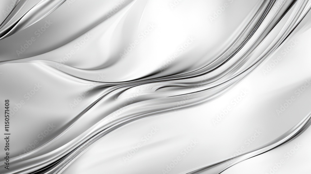 Fototapeta premium Glossy Silver Foil Sheet: Textured Background with Metallic Luster and Light Grey Hues