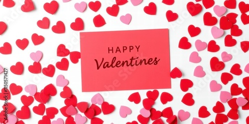 Happy Valentines Day Card with Hearts