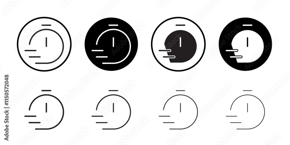 Stopwatch icon Vector set outline Stopwatch icon Vector set outline