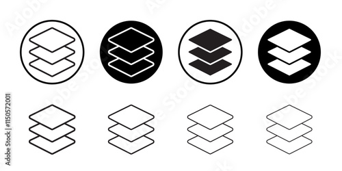 Stack icon Vector set outline