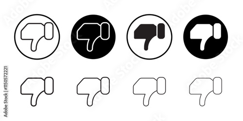 Thumbs down icon Vector set outline