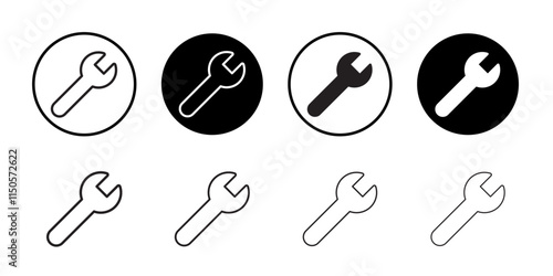 Wrench icon Vector set outline