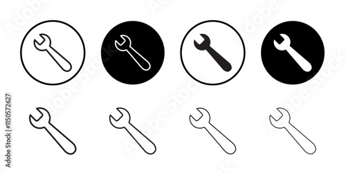 Wrench icon Vector set outline