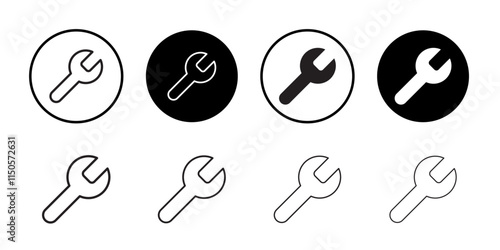 Wrench icon Vector set outline