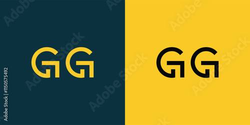 GG abstract  minimalist letters Logo Monogram. It is a minimalist logo, this logo is made by combining two letters