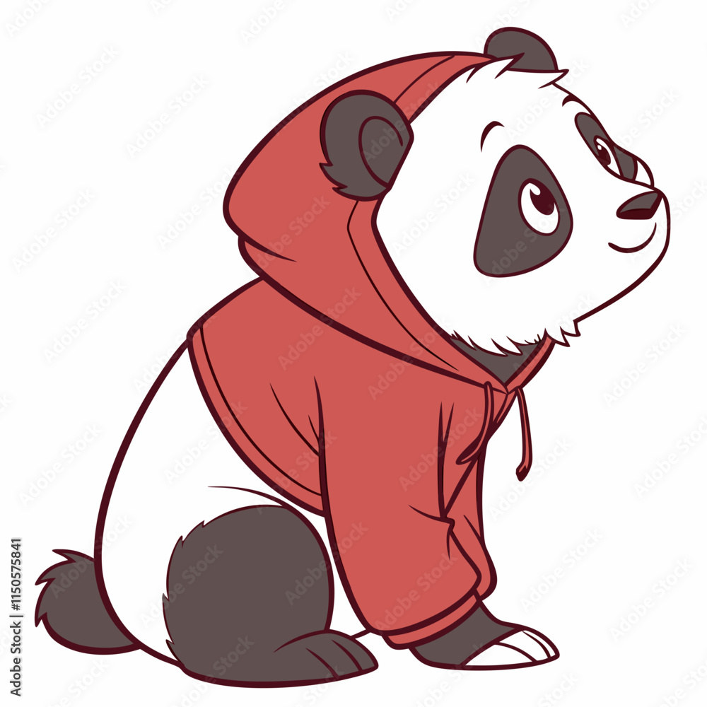 Fototapeta premium Panda in a hoodie on white background